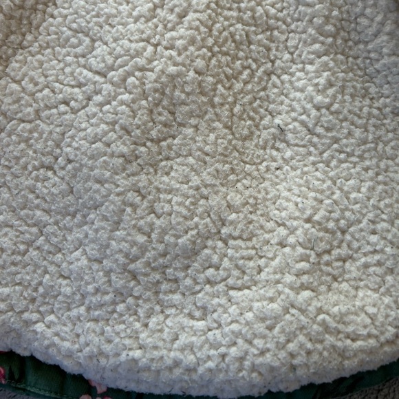 Toddler Girls Floral Parka Jacket Size 5T - Green-Pink. Sherpa Lined - Picture 6 of 11